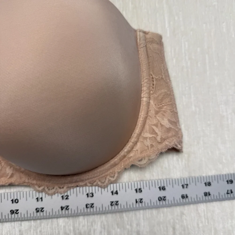 Torrid Curve Strapless Push Up Bra Womens 42DD Neutral Nude Floral Lace Padded